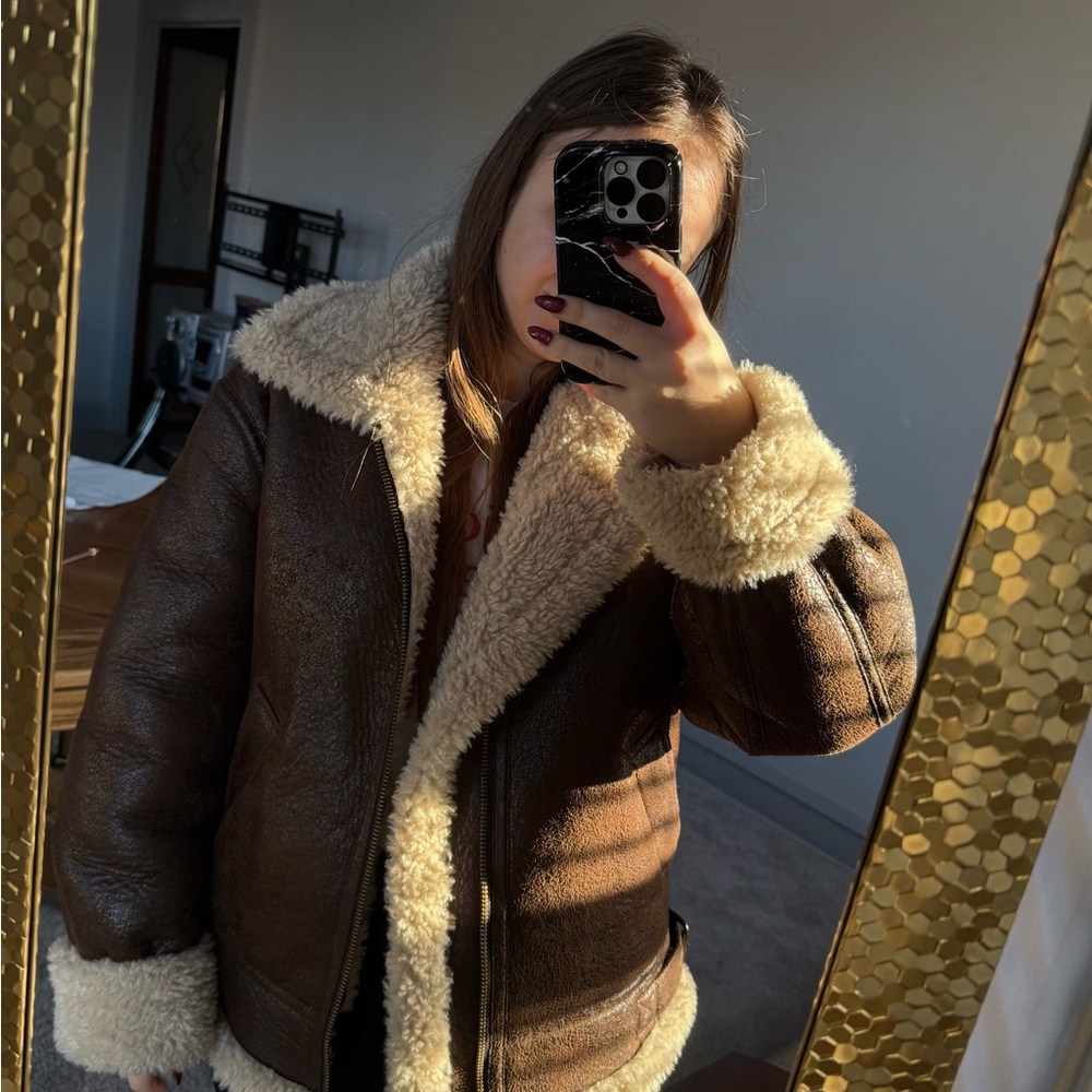 Mango Oversize Shearling Jacket